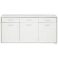 SIDEBOARD in 184/89/45 cm - Edelstahlfarben/Weiß, Design, Holzwerkstoff/Metall (184/89/45cm) - Xora