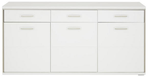 SIDEBOARD in 184/89/45 cm - Edelstahlfarben/Weiß, Design, Holzwerkstoff/Metall (184/89/45cm) - Xora