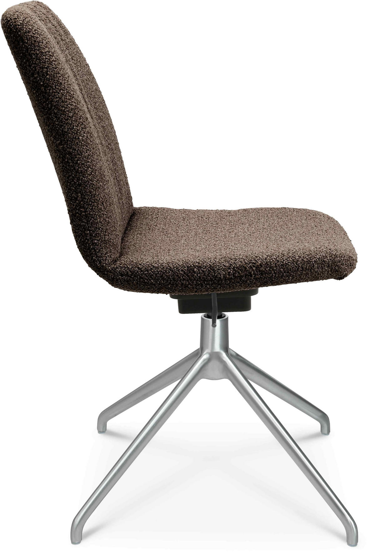 STUHL  in Aluminium Flachgewebe  - Dunkelbraun, Design, Textil/Metall (46/81,5-84,5/55cm) - Johann Jakob