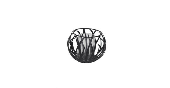 KERZENHALTER - Schwarz, LIFESTYLE, Glas/Metall (16,5/12cm) - Ambia Home
