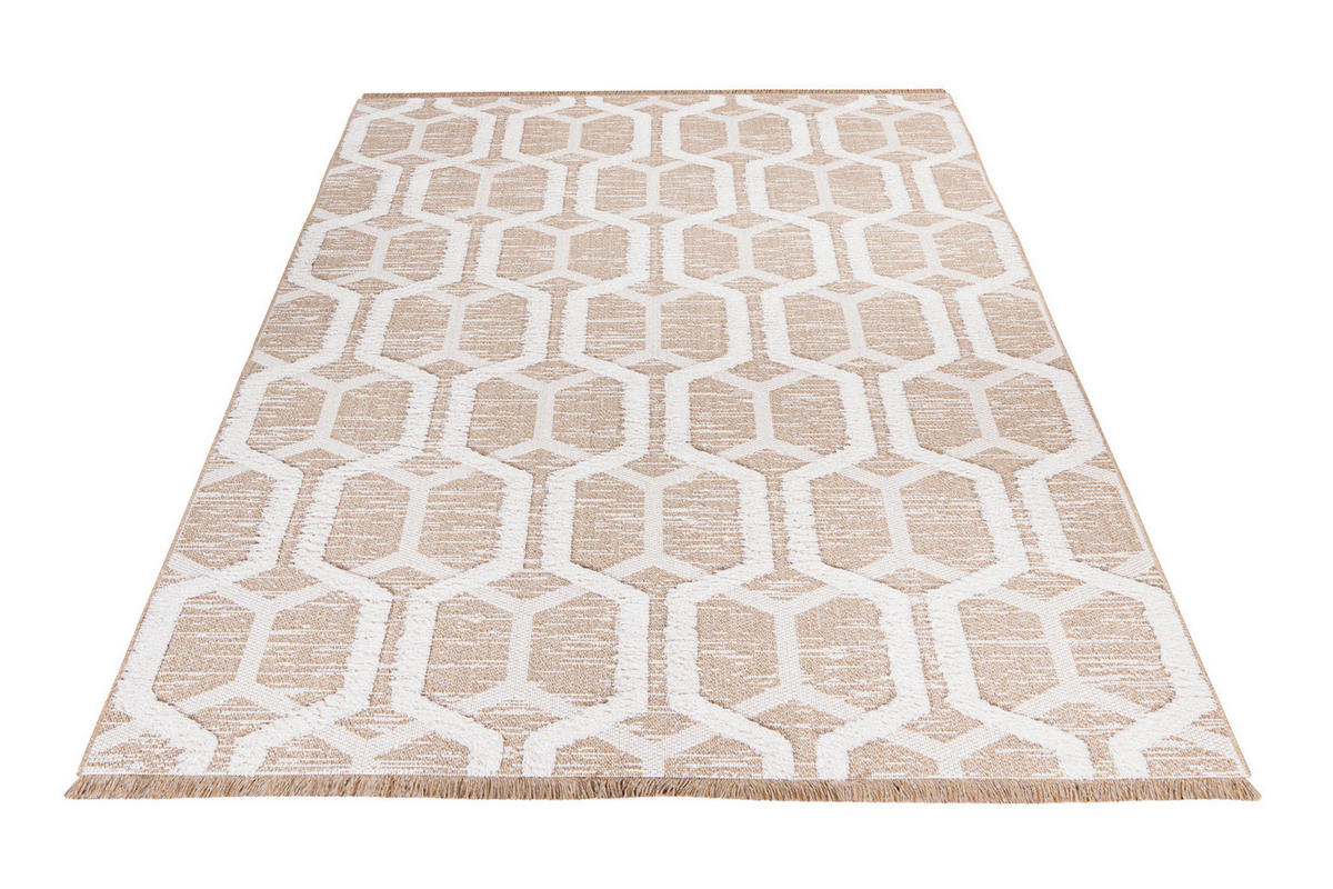 FLACHWEBETEPPICH 80/150 cm My Nomad  - Sandfarben/Weiss, Design, Textil (80/150cm) - Novel