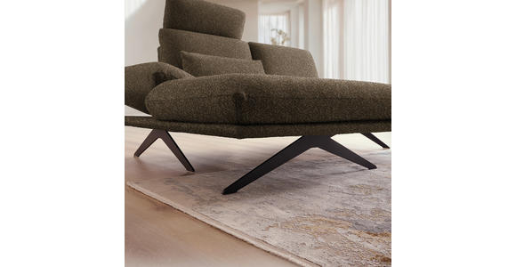 ECKSOFA  in Flachgewebe Dunkelbraun  155/234 cm  - Dunkelbraun/Schwarz, Design, Textil/Metall (155/234cm) - Dieter Knoll