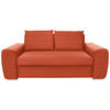 SCHLAFSOFA Textil Orange  - Chromfarben/Orange, Design, Holz/Textil (199/92/97cm) - Livetastic