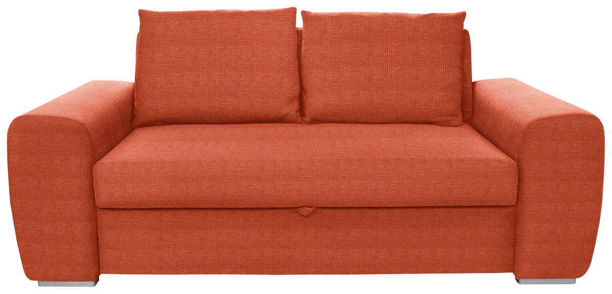 SCHLAFSOFA  in Orange  - Chromfarben/Orange, Design, Holz/Textil (199/92/97cm) - Hom`in