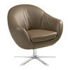 COCKTAILSESSEL Echtleder Braun    - Chromfarben/Braun, Design, Leder/Metall (84/82/71cm) - Joop!