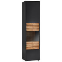 VITRINE  in massiv Eiche Grau, Eichefarben  - Eichefarben/Anthrazit, Design, Glas/Holz (51/198,2/41,6cm) - Novel