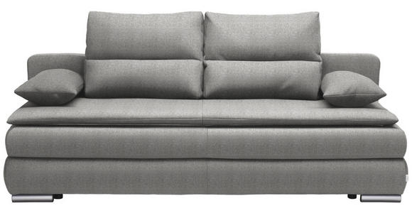SCHLAFSOFA in Textil Hellgrau - Silberfarben/Hellgrau, KONVENTIONELL, Kunststoff/Textil (207/94/90cm) - Venda