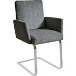 ARMLEHNSTUHL  in Stahl Chenille  - Chromfarben/Blau, Design, Textil/Metall (60/92/60cm) - Dieter Knoll