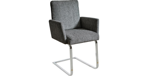 ARMLEHNSTUHL in Stahl Chenille - Chromfarben/Blau, Design, Textil/Metall (60/92/60cm) - Dieter Knoll