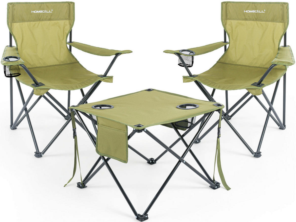 CAMPINGGARNITUR - Olivgrün, Basics, Textil/Metall (43/79/43cm) - Modante