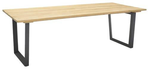 GARTENTISCH 216/99/75 cm Holz, Metall rechteckig  - Anthrazit/Teakfarben, MODERN, Holz/Metall (216/99/75cm) - Amatio