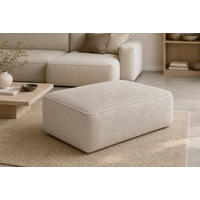 HOCKER in Textil, Holzwerkstoff Sandfarben  - Sandfarben/Schwarz, KONVENTIONELL, Holzwerkstoff/Kunststoff (105/43/65cm) - Livetastic