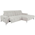 ECKSOFA inkl.Funktionen Hellgrau Chenille  - Hellgrau/Schwarz, MODERN, Textil/Metall (300/195cm) - Xora