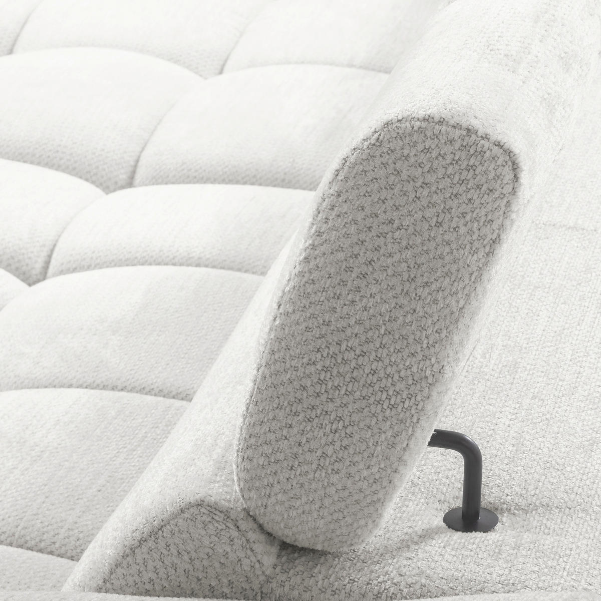 ECKSOFA  Webstoff Silberfarben  - Silberfarben/Schwarz, Design, Kunststoff/Textil (177/274cm) - Livetastic