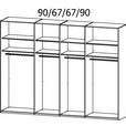 SCHWEBETÜRENSCHRANK 316/235/68 cm 4-türig Weiß, Eiche Artisan  - Chromfarben/Weiß, Design, Glas/Holzwerkstoff (316/235/68cm) - Novel