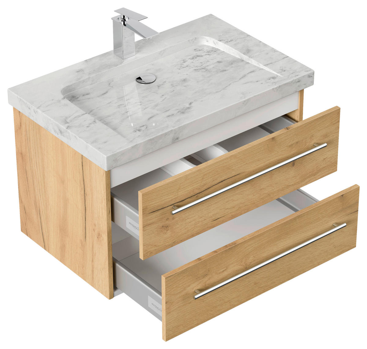 WASCHTISCHKOMBI 75 cm  - Eichefarben, Basics, Holzwerkstoff/Stein (75cm) - MID.YOU