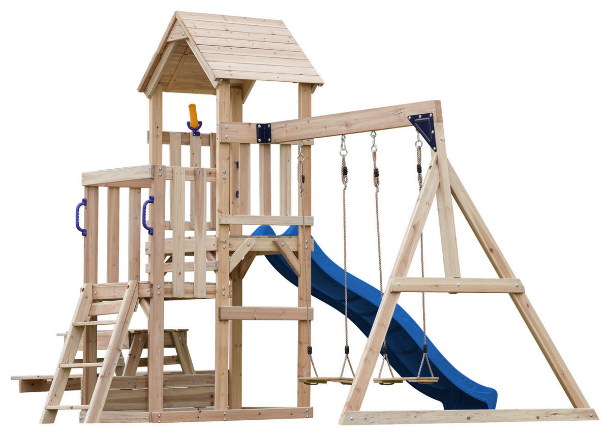 SPIELTURM 366/267/383 cm  - Blau, KONVENTIONELL, Holz (366/267/383cm) - Ambia Garden