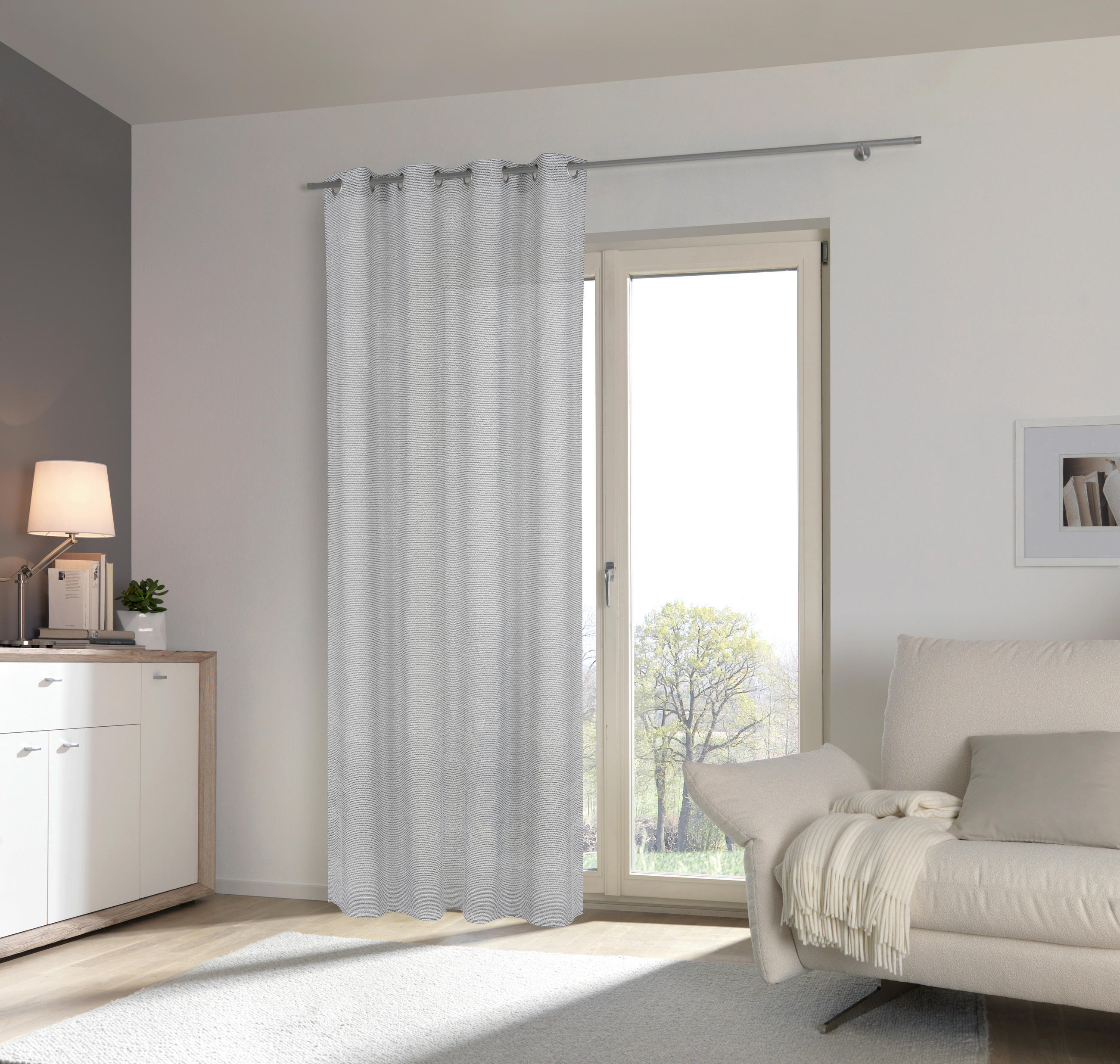 ÖSENSCHAL LORENA transparent 135/245 cm   - Schwarz, Basics, Textil (135/245cm) - Esposa