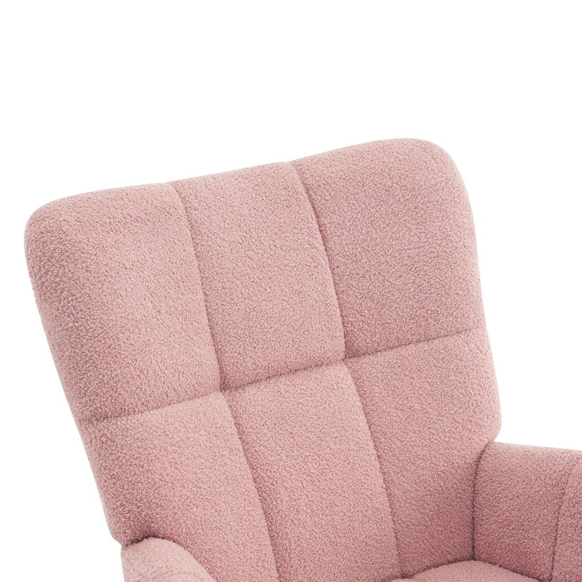 SCHAUKELSTUHL in Bouclé Rosa  - Ecru/Schwarz, MODERN, Holz/Textil (67/85cm) - P & B