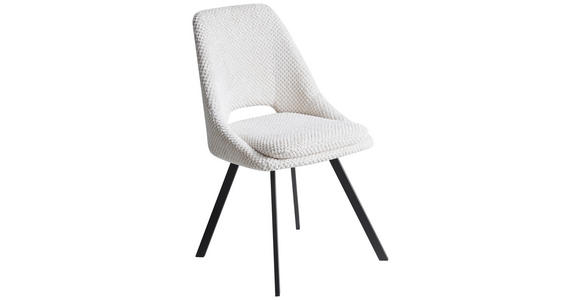 STUHL Struktur Beige - Beige/Schwarz, Design, Textil/Metall (48/85/56cm) - Carryhome