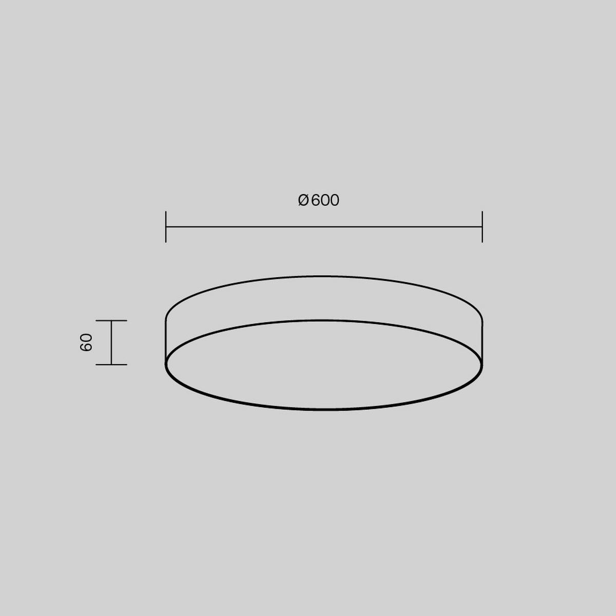 DECKENLEUCHTE 60/6 cm   - Schwarz, MODERN, Metall (60/6cm) - MAYTONI