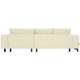 ECKSOFA  in Chenille Creme  279/222 cm  - Creme/Schwarz, KONVENTIONELL, Kunststoff/Textil (279/222cm) - Hom`in