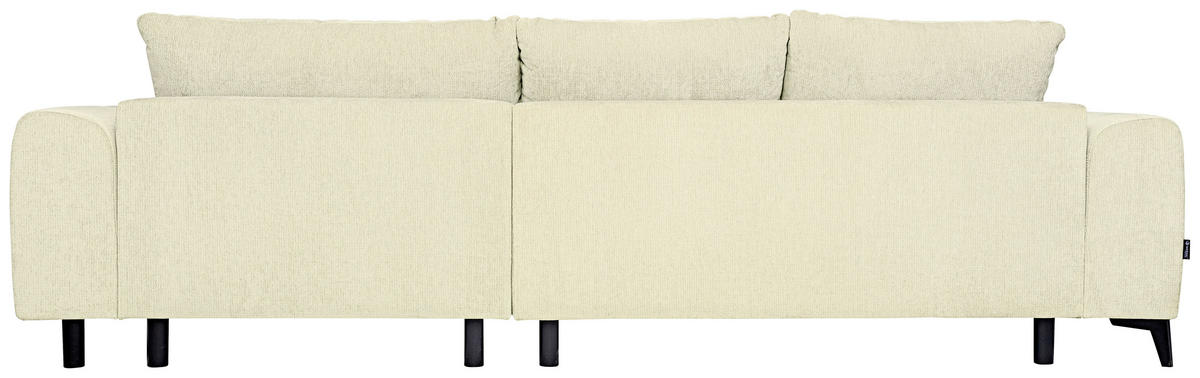 HÖRNSOFFA i chenille cremefärgad  - svart/cremefärgad, Klassisk, textil/plast (279/222cm) - MID.YOU