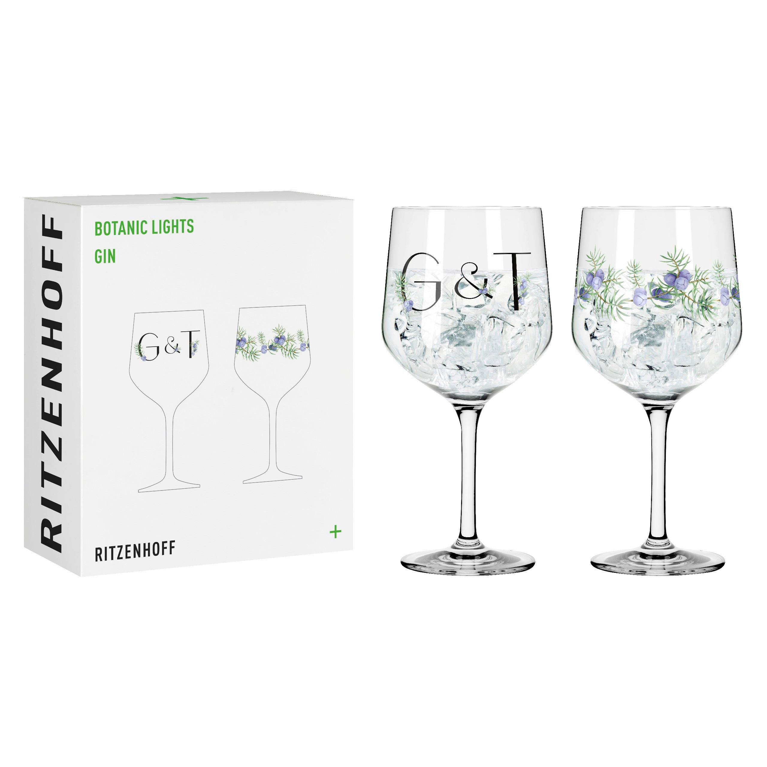 SKLENICE NA GIN - černá/zelená, sklo (10,7/21,8/10,7cm) - Ritzenhoff