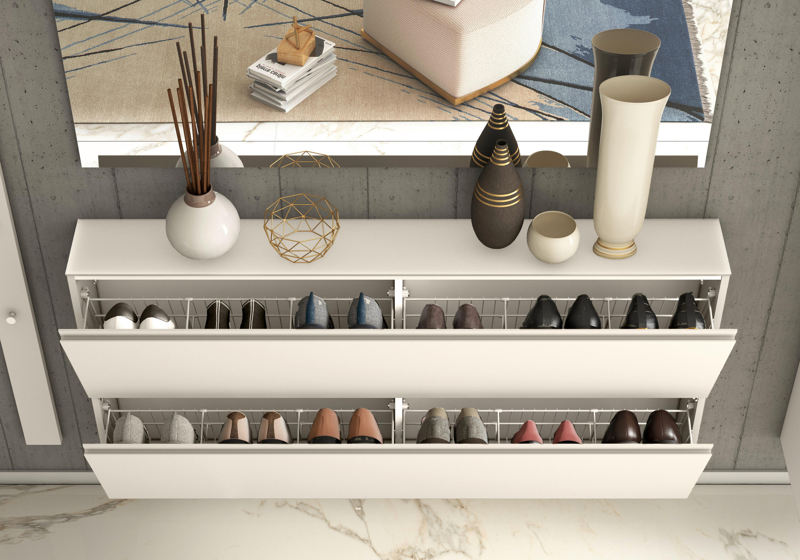 HÄNGESCHUHSCHRANK Sandfarben  - Sandfarben, Design, Glas (160/81/22cm) - Moderano