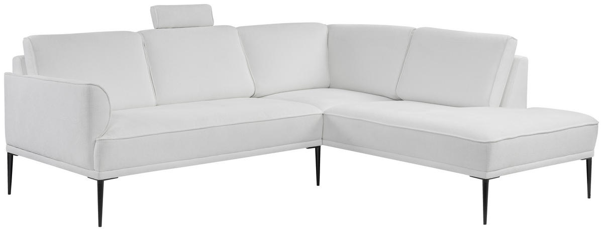 HÖRNSOFFA i vävt tyg vit  - vit/svart, Design, metall/textil (235/207cm) - Stylife