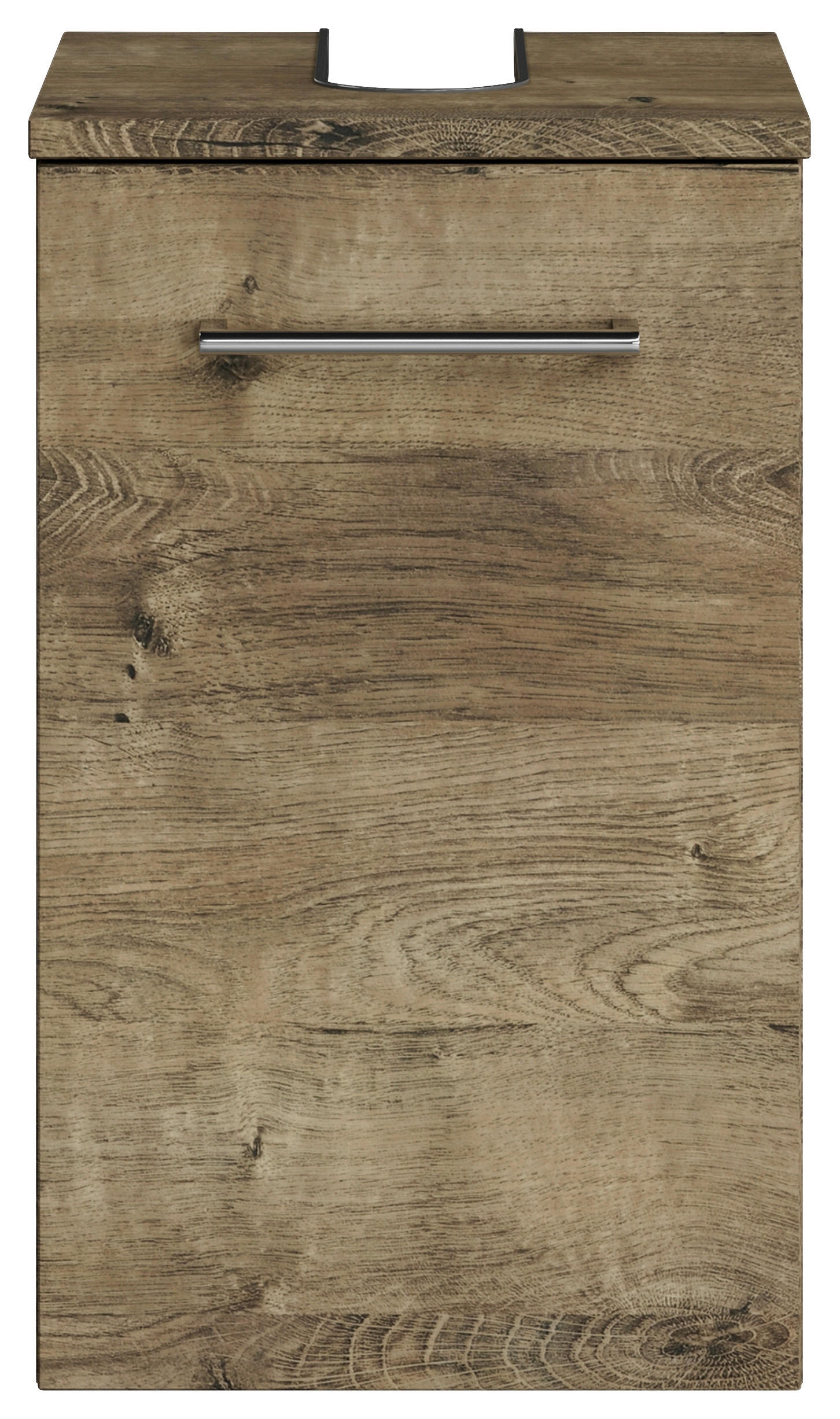 WASCHBECKENUNTERSCHRANK 30/49,8/33,3 cm  - Eiche dunkel/Chromfarben, KONVENTIONELL, Holzwerkstoff/Metall (30/49,8/33,3cm) - Sadena