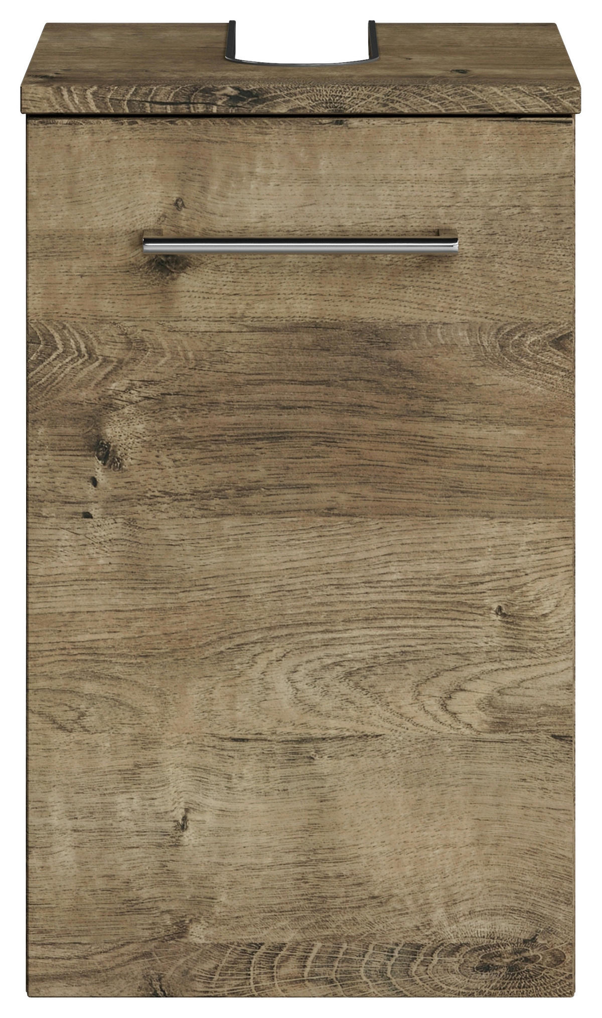 WASCHBECKENUNTERSCHRANK 30/49,8/33,3 cm  - Eiche dunkel/Chromfarben, KONVENTIONELL, Holzwerkstoff/Metall (30/49,8/33,3cm) - Sadena