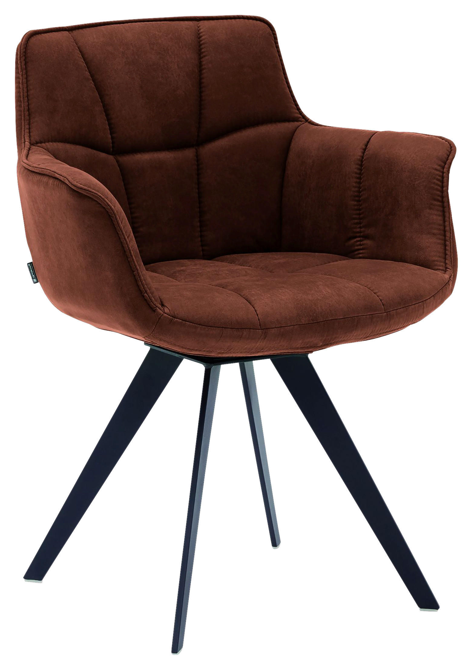 ARMLEHNSTUHL  in Mikrofaser  - Schwarz/Braun, Design, Textil/Metall (67/85/60cm) - Musterring