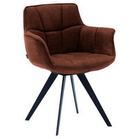 ARMLEHNSTUHL  in Mikrofaser  - Schwarz/Braun, Design, Textil/Metall (67/85/60cm) - Musterring