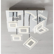 LED-DECKENLEUCHTE - Chromfarben/Nickelfarben, Design, Glas/Metall (35/21/35cm) - Novel