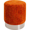 HOCKER in Textil Orange, Silberfarben  - Silberfarben/Orange, KONVENTIONELL, Textil/Metall (39/47/39cm) - Kare-Design