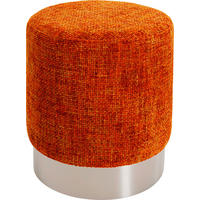 HOCKER Webstoff Orange, Silberfarben  - Silberfarben/Orange, KONVENTIONELL, Textil/Metall (39/47/39cm) - Kare-Design