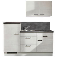 KÜCHENLEERBLOCK 180 cm   in Graphitfarben, Hellgrau  - Hellgrau/Schwarz, Design, Holzwerkstoff/Metall (180cm) - Pino