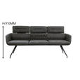 SITZBANK 200/91/70 cm Webstoff Schwarz, Dunkelgrau  - Dunkelgrau/Schwarz, Design, Textil/Metall (200/91/70cm) - Dieter Knoll