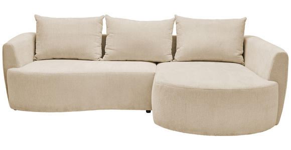 ECKSOFA  in Chenille Greige  - Greige/Schwarz, MODERN, Kunststoff/Textil (287/179cm) - Carryhome