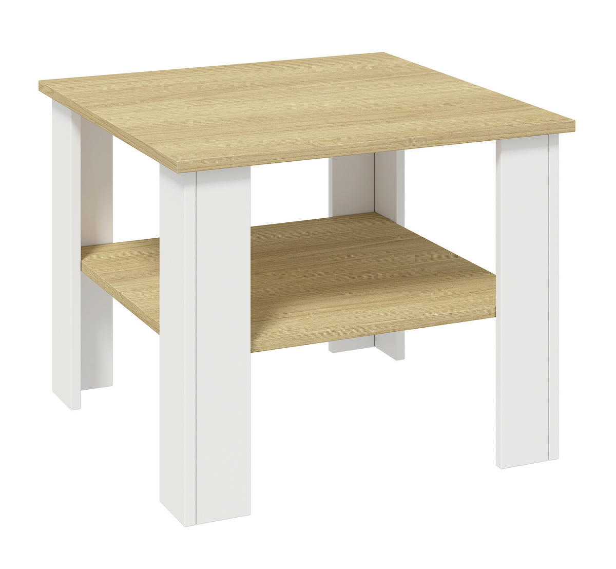 KONFERENČNÍ STOLEK, bílá, medový dub, kompozitní dřevo, 55/55/44 cm - bílá/medový dub, Design, kompozitní dřevo (55/55/44cm) - Livetastic