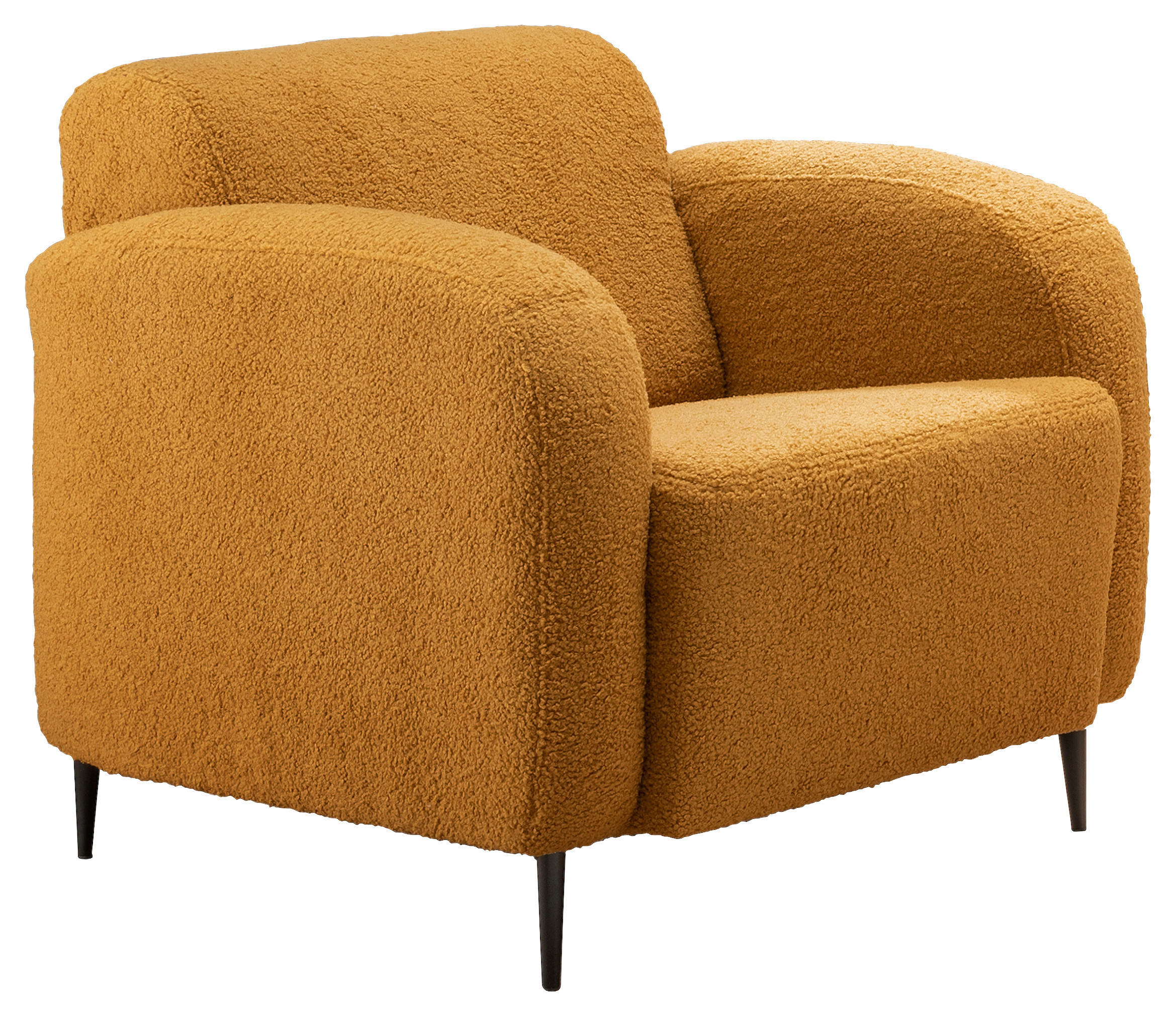 SESSEL Teddystoff Gelb - Gelb/Schwarz, MODERN, Textil/Metall (85/76/90cm) - Livetastic