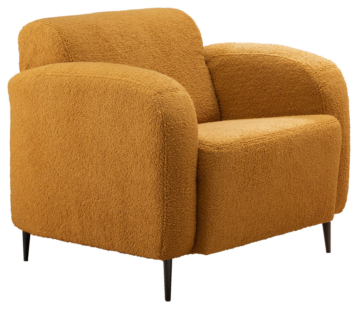 SESSEL in Teddystoff Gelb  - Gelb/Schwarz, Modern, Textil/Metall (85/76/90cm) - Livetastic