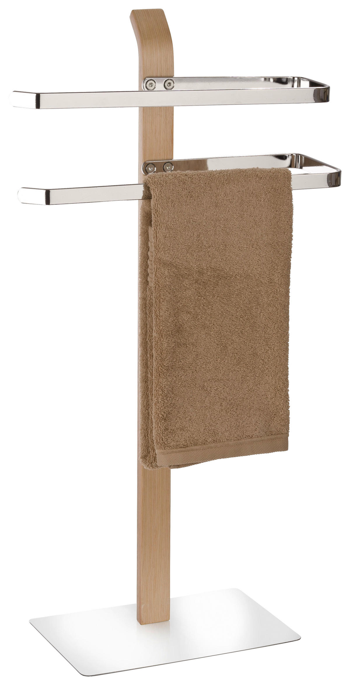 HANDTUCHHALTER Silberfarben, Chromfarben  - Chromfarben/Silberfarben, Basics, Naturmaterialien/Holz (40,5/79,5/21,5cm) - Wenko