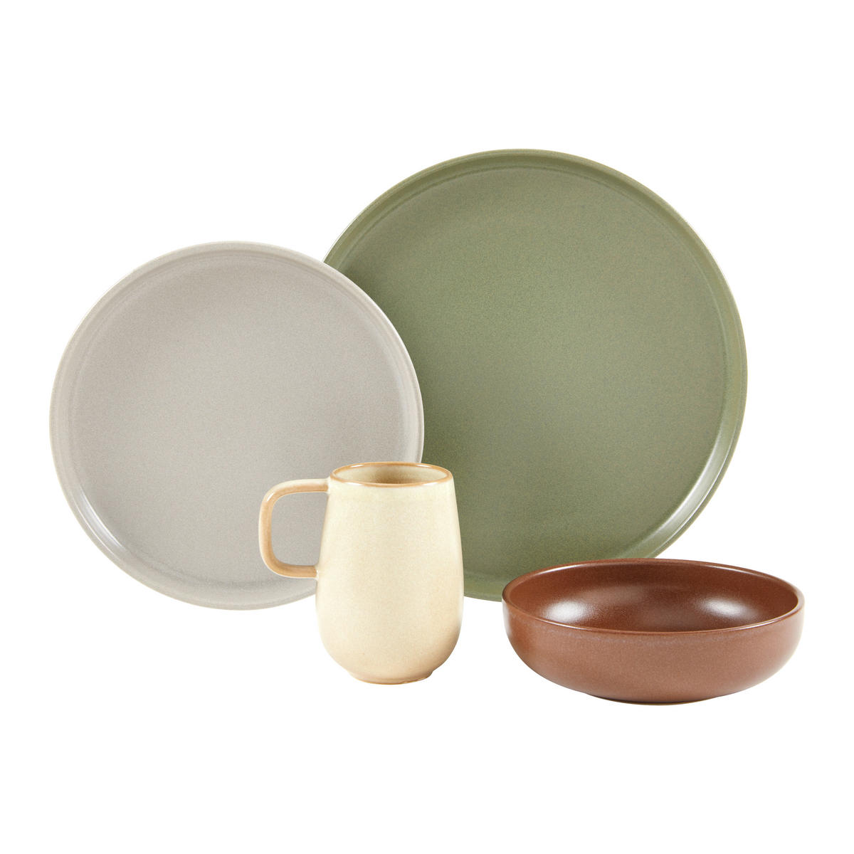 KOMBISERVICE Multicolor 16-teilig 4 Personen  - Multicolor, MODERN, Keramik (40,5/37/49,5cm) - Creatable