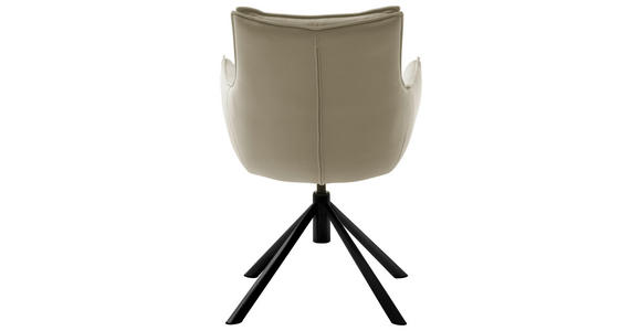 ARMLEHNSTUHL drehbar in Eisen beschichtet - Schwarz/Cappuccino, Design, Textil/Metall (60/90/65cm) - Novel