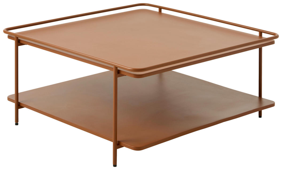 COUCHTISCH 75/75/34,3 cm quadratisch Terracotta  - Terracotta, Basics, Metall (75/75/34,3cm) - Xora
