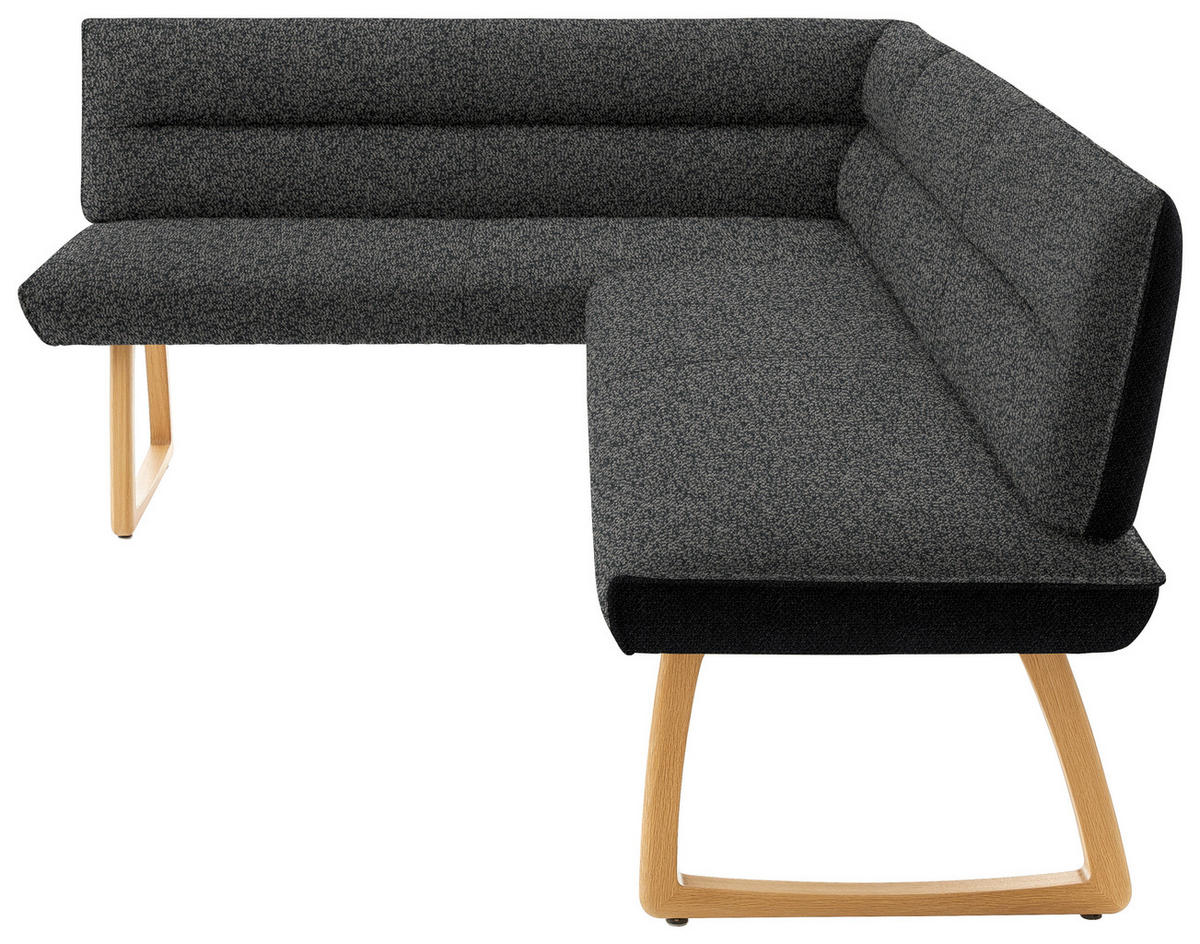 ECKBANK in Textil Anthrazit, Schwarz  - Eichefarben/Anthrazit, Design, Holz/Textil (162/237cm) - Koinor