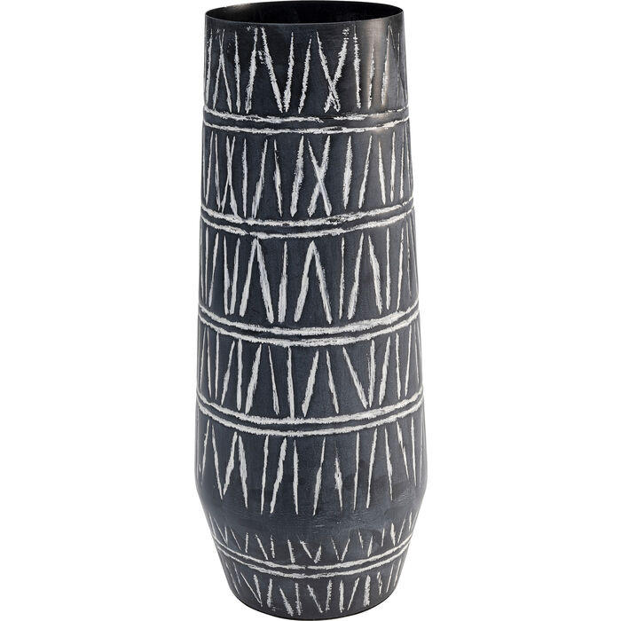 VASE  - Schwarz/Weiß, MODERN, Metall (16/43/16cm)