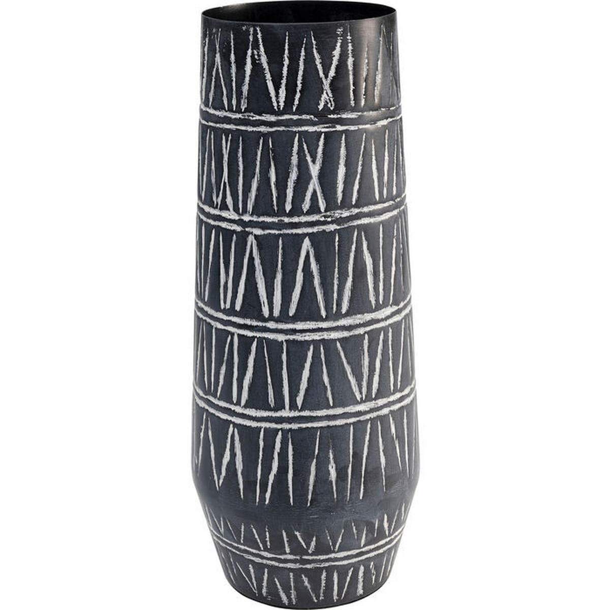 VASE  - Schwarz/Weiß, MODERN, Metall (16/43/16cm)